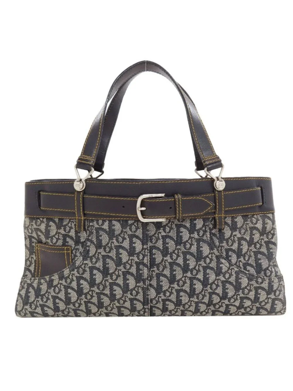 Dior Belt Tote Trotter Print Canvas Leather